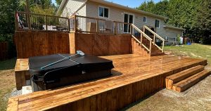 Wooden cabin with a large wraparound deck - GTA